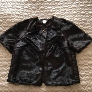 Faux Fur Short Sleeve Jacket